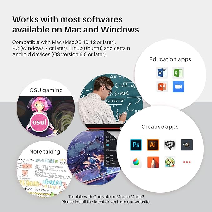 HUION Drawing Tablet Inspiroy 2 Small, Digital Art Tablet with Scroll Wheel, 6 Hotkeys, Battery-Free Stylus, Graphics Tablet for Drawing, Design, Writing, Work with PC, Mac & Android, Black