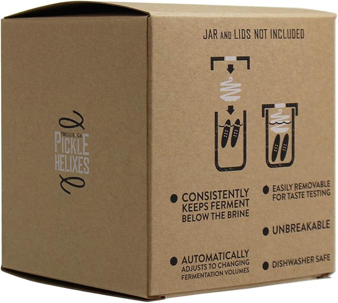 Stainless Steel PickleHelix Coils, Fermentation Weights | 3 Pack | for Wide Mouth Mason Jar Fermenting | Best Way to Hold Vegetables Under Water for Fermentation