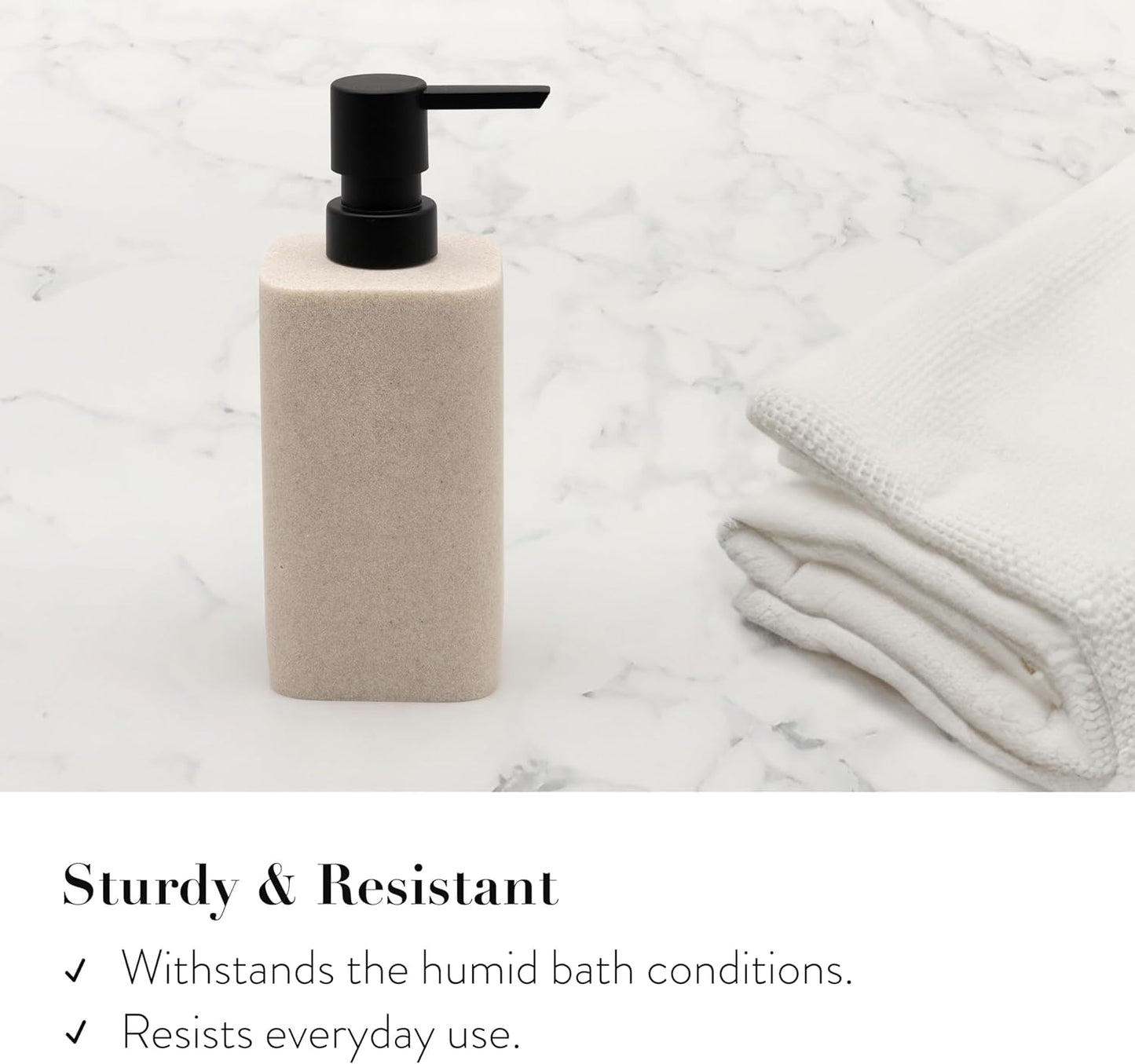 ZCCZ Beige Bathroom Accessory Sets, 4 Pieces Bathroom Accessories Complete Set Vanity Countertop Accessory Set, Includes Lotion Dispenser Soap Pump, Tumbler, Toothbrush Holder and Tray