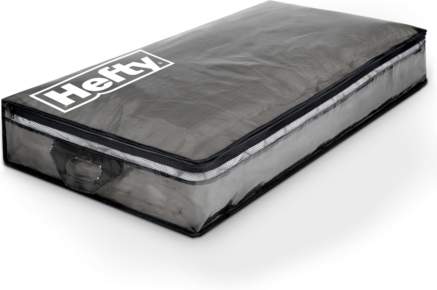 Hefty Underbed Flexible Tote with Breathable Mesh, Double Zipper, 2 Handles – Ideal for Moving or Clothes & Apparel Storage, Alternative to Plastic Bin, Organizer or Container