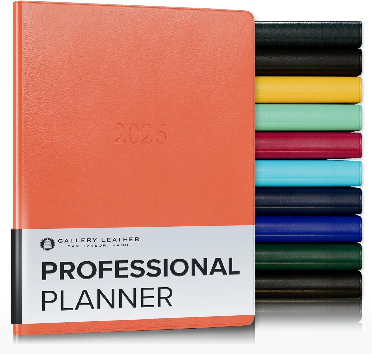 Gallery Leather Professional Weekly Monthly Planner 2026, Elegantly Bound Calendar Planner and Notebook with Stylish Gold-Gilded Page Edges, 12 Months - Caribbean Sunset - 9 x 7 "