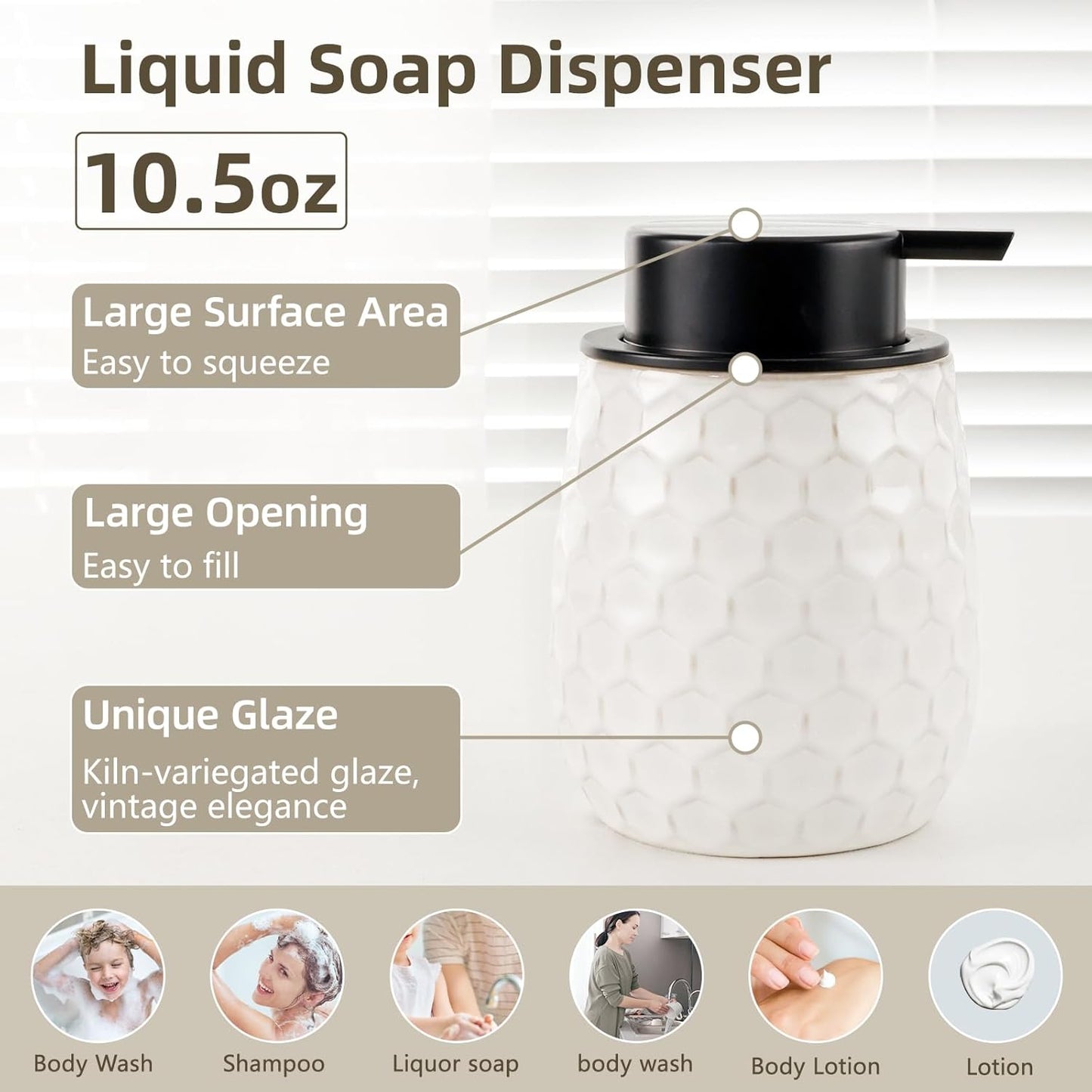 Bathroom Accessory Set 4PCS, Ceramic Bathroom Accessories Set, Bathroom Accessories Sets Complete, White Honeycomb Design, Home Apartment Modern Bath Decor Vanity Countertop, ANTIS'S HOME