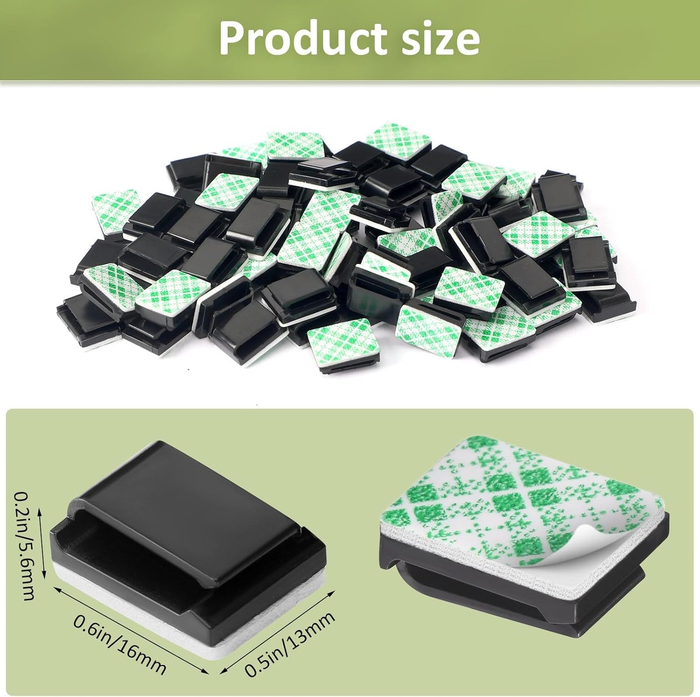 80 PCS Light Strip Mounting Clips Black Self Adhesive Led Light Fasteners Mounting Holder Cable Clamp Organizer for 10mm Light Strip (10 mm)