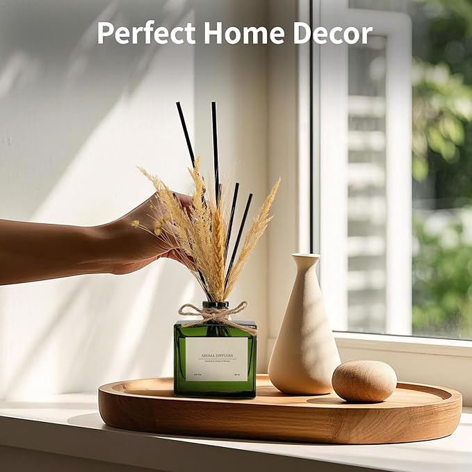 Reed Diffuser, 6.09 oz Citrus Grove Scent Diffuser with Sticks & Dried Flowers, 120 Days Long Lasting Diffusers for Home, Elegant Fragrance for Bathroom Bedroom Office Decor Air Fresh