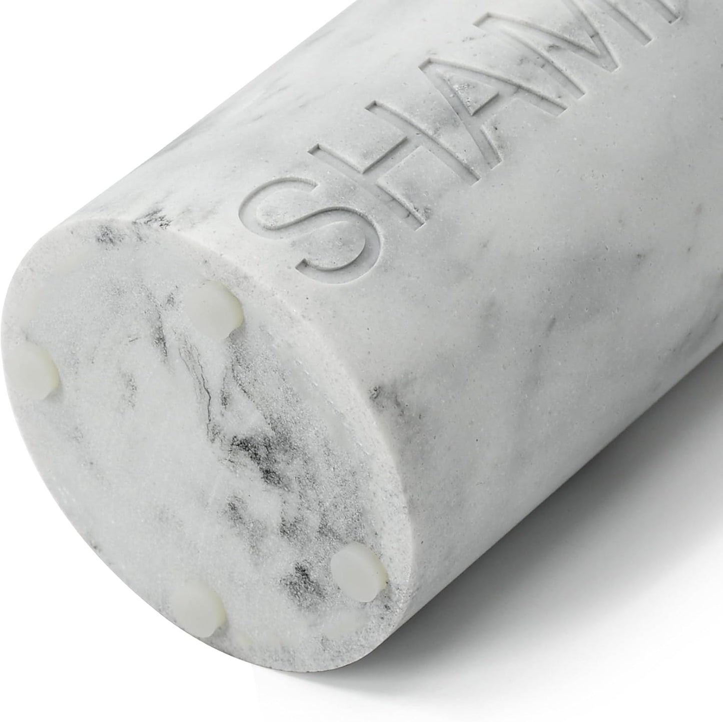 Matte White Shampoo Dispenser Modern Refillable Pump Bottle with Embossed Text, Durable Resin Construction for Bathroom and Kitchen