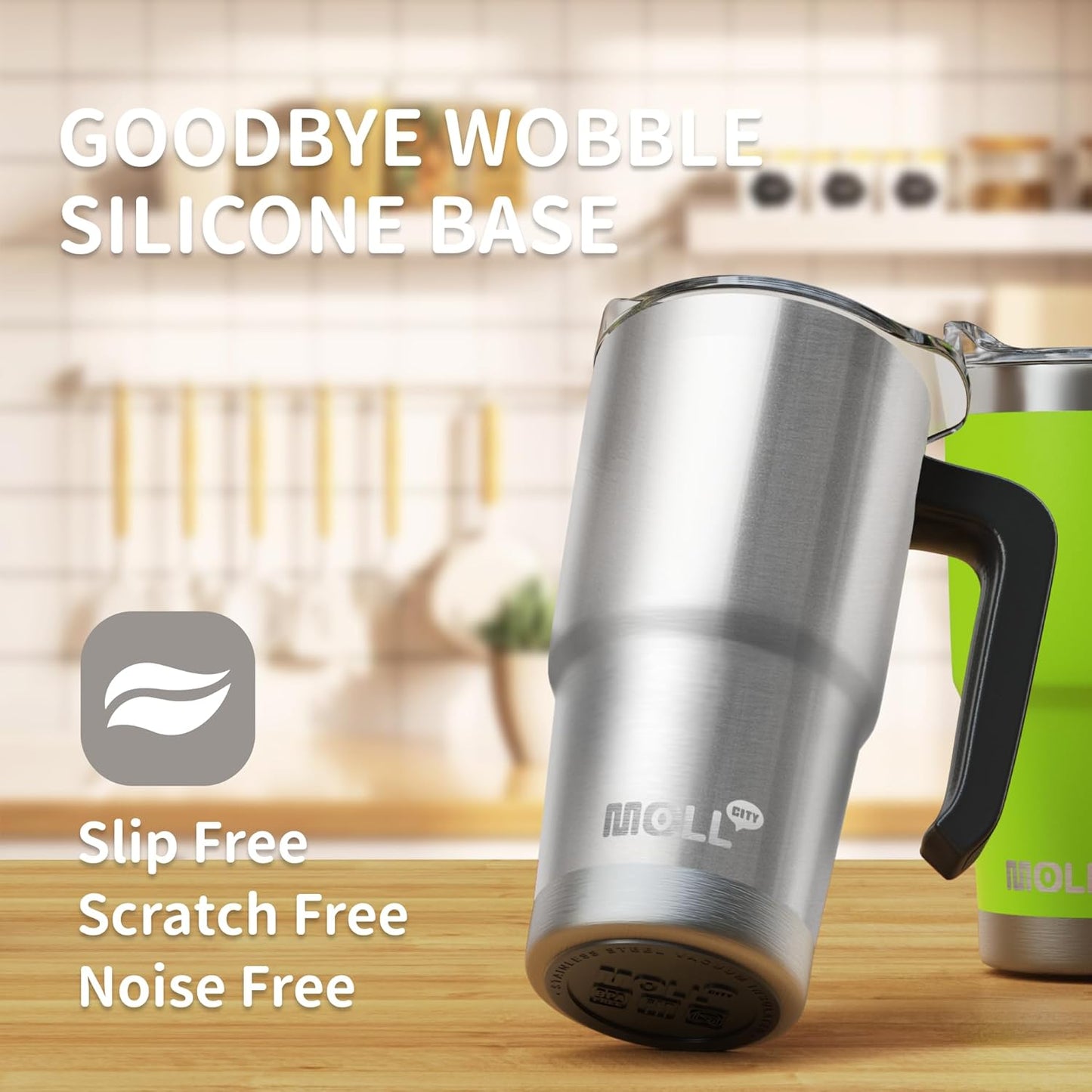 Insulated Tumbler with Handle 16 oz Stainless Steel Double Wall Vacuum Tumbler Cups Travel Coffee Mug with Lid and Straw(Silver)