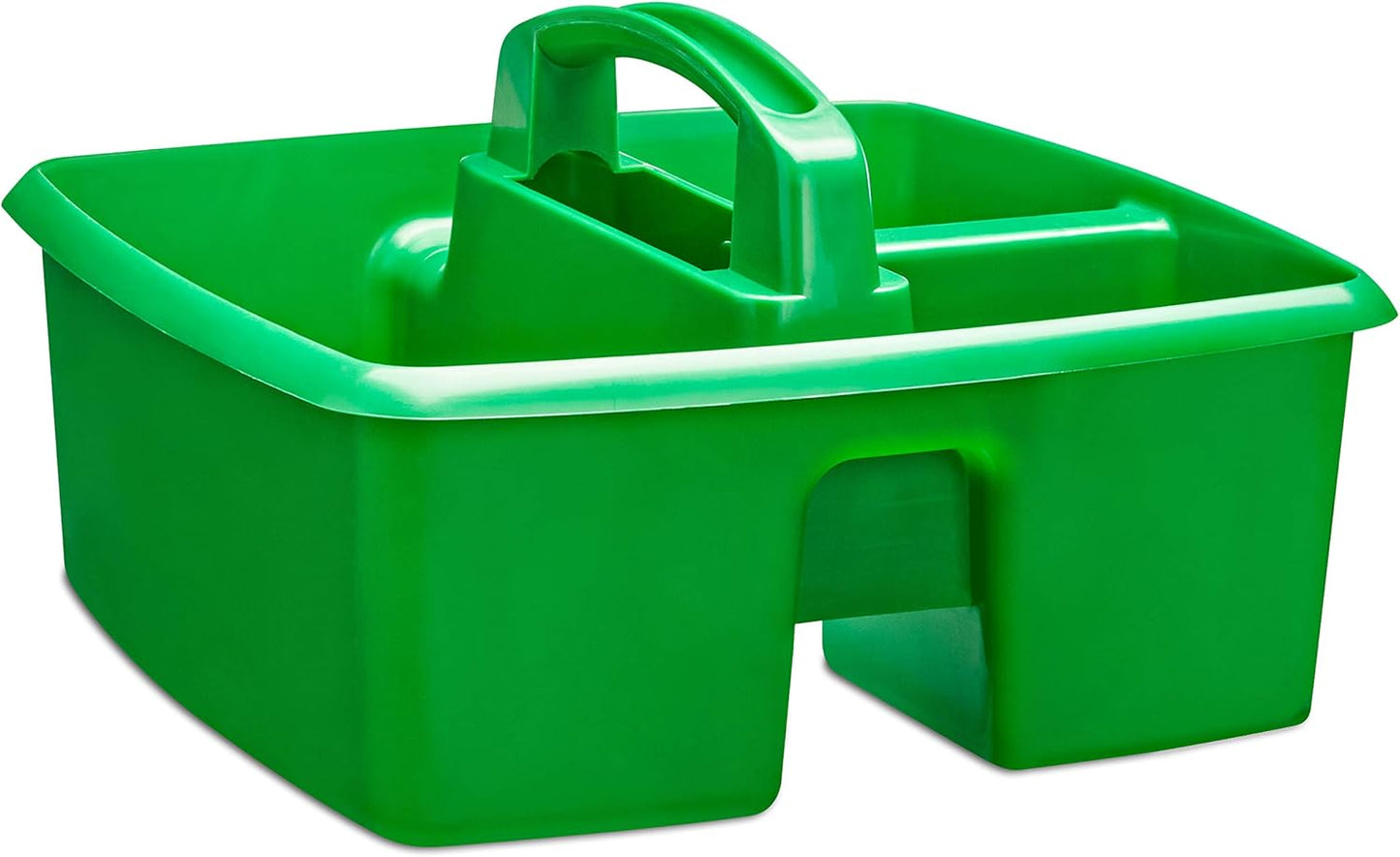 Storex 3-Compartment Small Caddy – Multipurpose Classroom Organizer with Handle, Grass Green, 5-Pack (01007U06C)