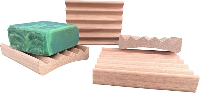 2 Pack Elevation Alder Natural Wood Soap Dish, 100% Handcrafted in the USA, Makes Soap Last 2X Longer, Soap Bar Holder for Kitchen or Bathroom