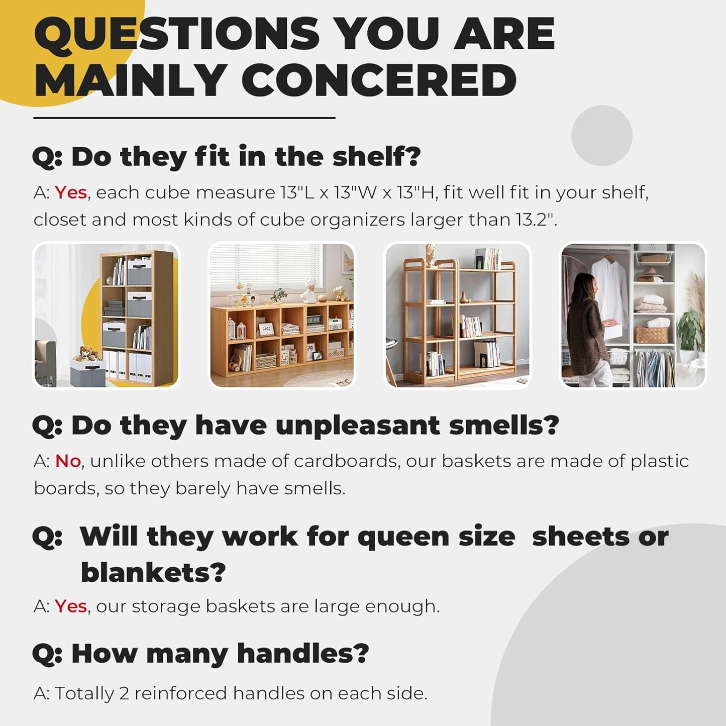 Criusia Storage Cubes for Cube Organizer - 13 inch Fabric Storage Bins for Organizing Clothes Toys Blanket -8 Pack Versatile Storage Baskets for Shelves/Storage and Organization for Bedroom RV Closet