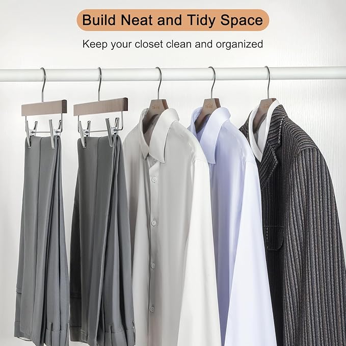 TOPIA HANGER Wooden Coat Hangers 12 Pack, Premium Wood Suit Sweater No Shoulder Bump Hangers, 360° Swivel Hook and Cut Notches Clothes Hangers for Sweater, Hoodie, Shirts, Jacket, Dress, Walnut CT84WA