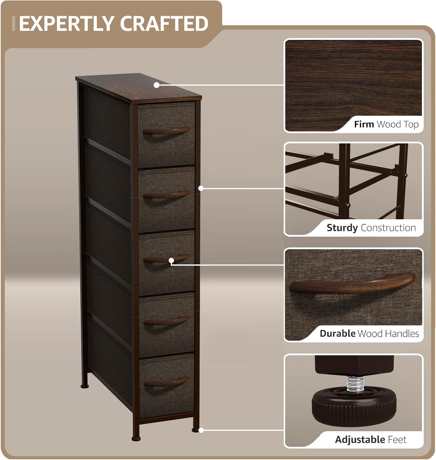 Sorbus Kids Dresser with 5 Drawers - Storage Unit Organizer Chest for Clothes - Bedroom, Kids Room, Nursery, & Closet