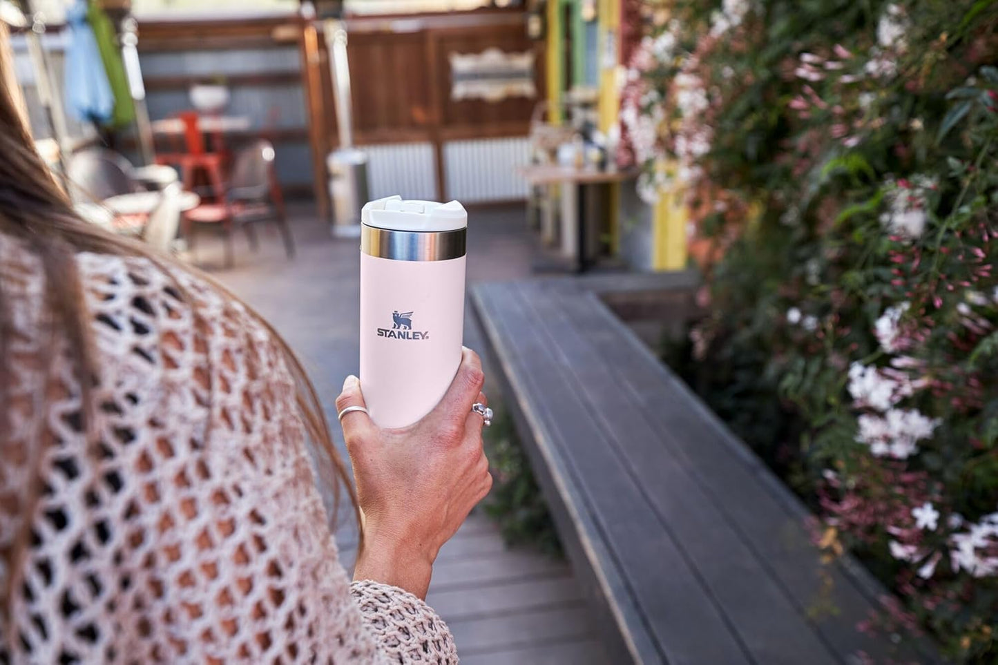 Stanley AeroLight Transit Bottle 16 oz | Locking Drink Through Lid | Leak Resistant Water Bottle or Coffee Travel Mug | Lightweight Insulated Stainless Steel | BPA-Free | Cream (Pack of 4)