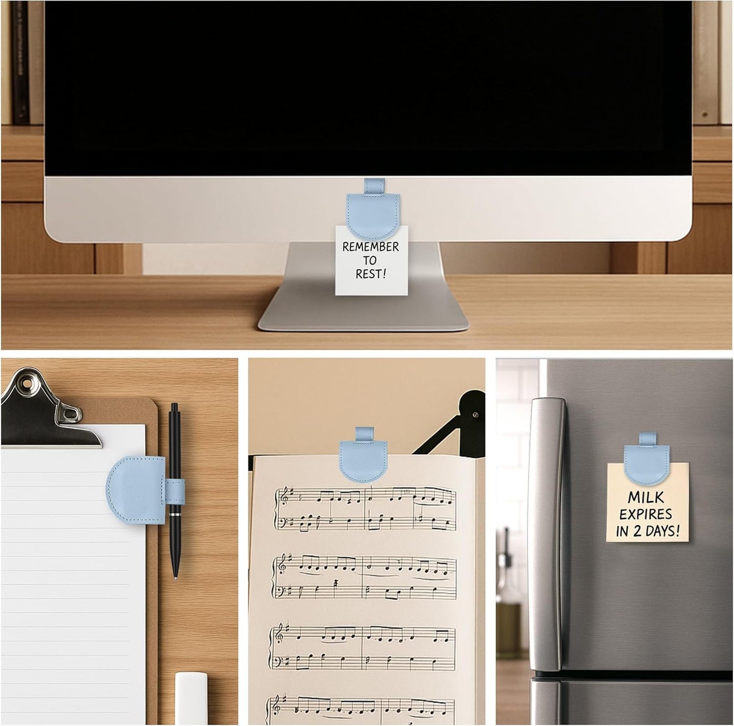 Magnetic Pen Loop Holder, Pencil Holder for Notebooks, Journals, Calendars, PU Leather 3 Pack