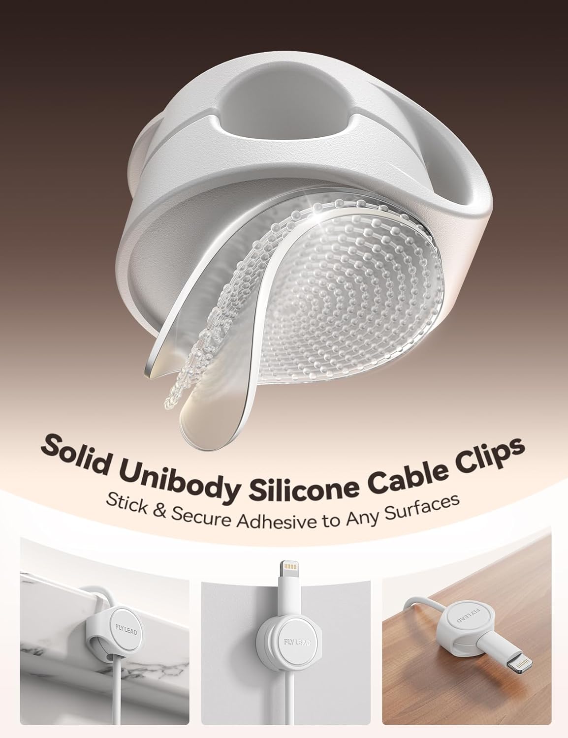 8-Pack Cord Organizer Silicone Magnetic Cable Clips [8 mm Wider Cable Accessible] Desk Wire Management, FLYLEAD Desktop Cord Holder for Nightstand, Office Workspaces Desk Organization Home Accessories