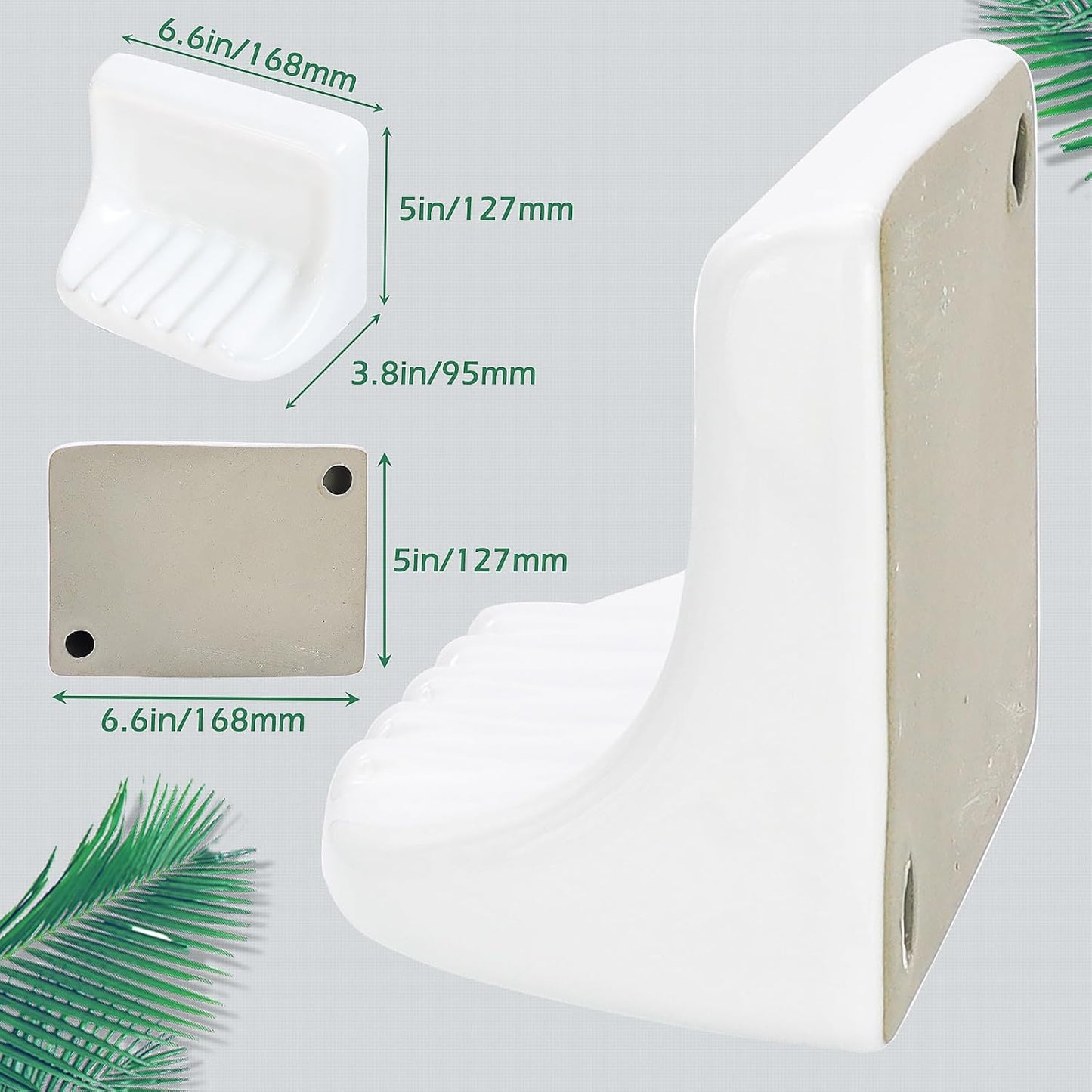 White Vintage Ceramic Soap Dish for Shower Wall,Retro Ceramic Soap Holder Porcelain Soap Tray for Home Bathtub Bathroom Sink Shower Wall-No Bumps on The Back, Surface Mounted