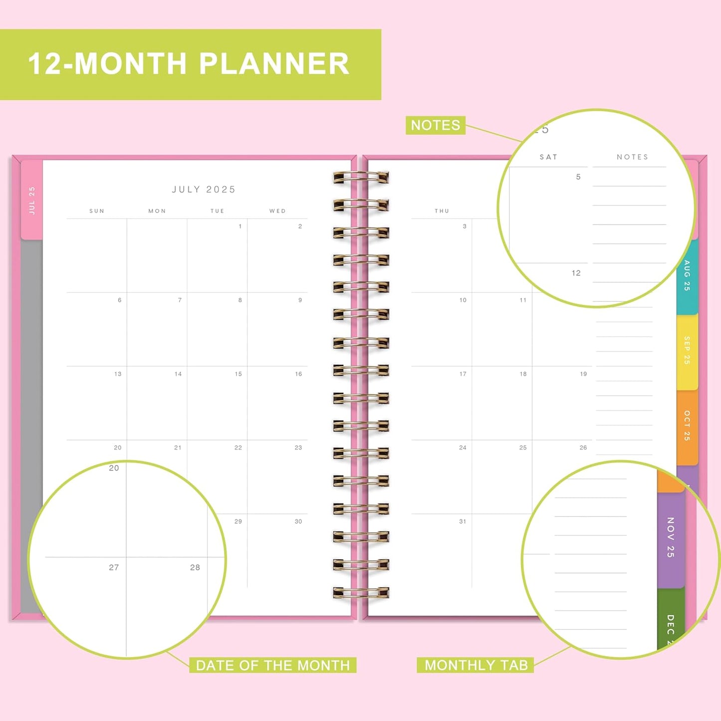 And Per Se Student Planner 2025-2026, Academic Planner July 2025 - June 2026, 8.5" × 6.2", Weekly & Monthly Lesson Plan for Students with Colorful Tabs & Stickers (Smart Letter)