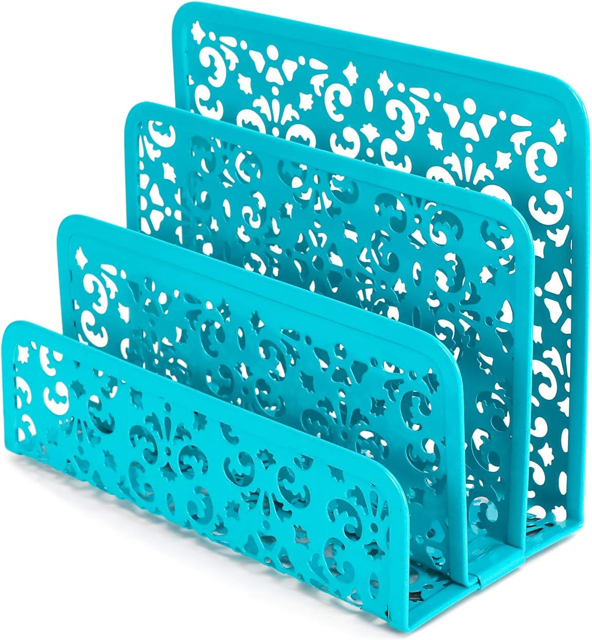EasyPAG Desk Organizers and Accessories 5 Pieces Office Supplies Set - 2 Tier Paper Tray, Pencil Organizer for Desk, Mail Sorter Countertop, Business Card Holder and Sticky Note Holder, Dark Teal
