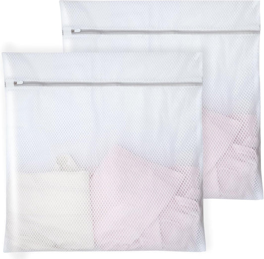 (2 PCS) Large 24x24" Honeycomb Mesh Laundry Bags - Delicates, Lingerie, Bra, Garment Wash - Durable Mesh Wash Bags for Washing Machine - Travel & Laundry Room Organization
