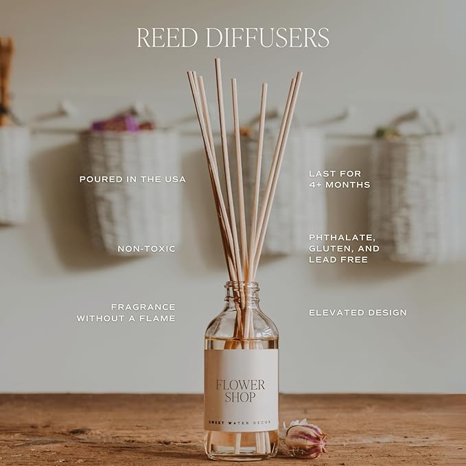 Sweet Water Decor Hello Fall Reed Diffuser Set - Hot Cider, Cinnamon, Cloves, Apple, and Nutmeg Scented Diffuser - Scent Diffusers for Home, Long Lasting Fragrance, Made in The USA