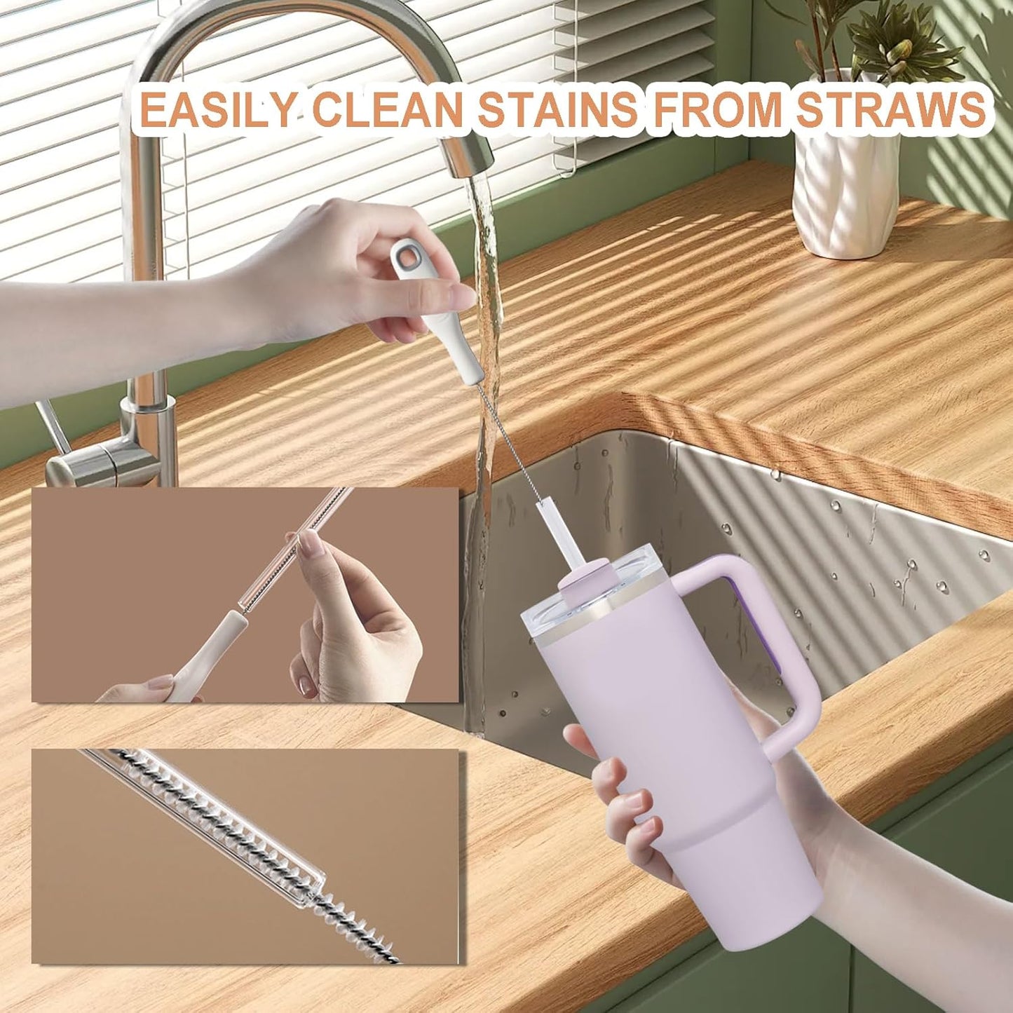 Cup Lid Cleaning Brush Set Multifunctional Bottle Cleaning Tools Portable Gap Cleaner Kit for Baby Bottle Sippy Cup Tubes Teapot Spout