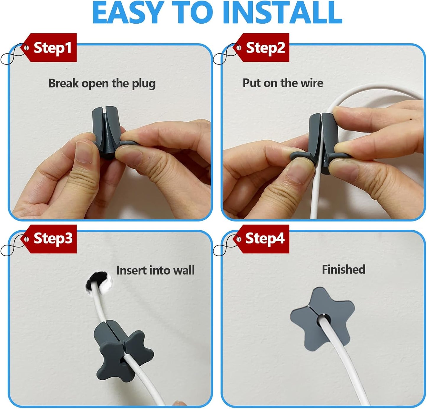2pcs Wall Hole Cable Routing Kit for Starlink,5/8 inch Silicone Wall Grommets for starlink Mini Cable Feed Pass Through bushings(Grey)