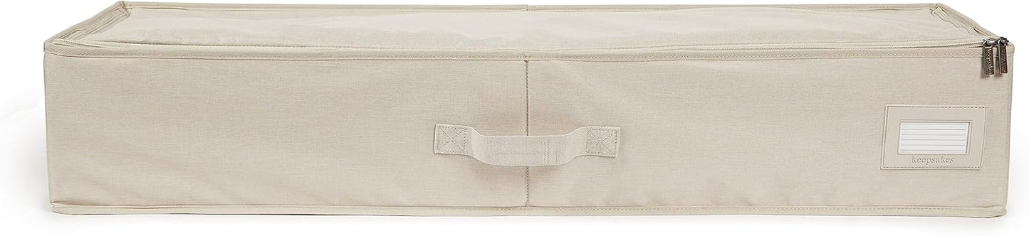 Covermates Keepsakes - Underbed Storage Bag - ID Window - Reinforced Handles - Indoor Storage, Beige Heather