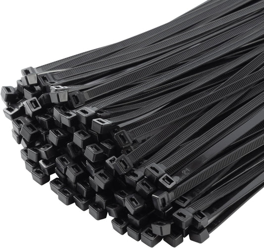200PCS 10 inch Black Zip Ties 75LBS Tensile Strength Self-Locking heavy duty UV Resistant Cable Tie Wraps for indoor and outdoor use(Black)
