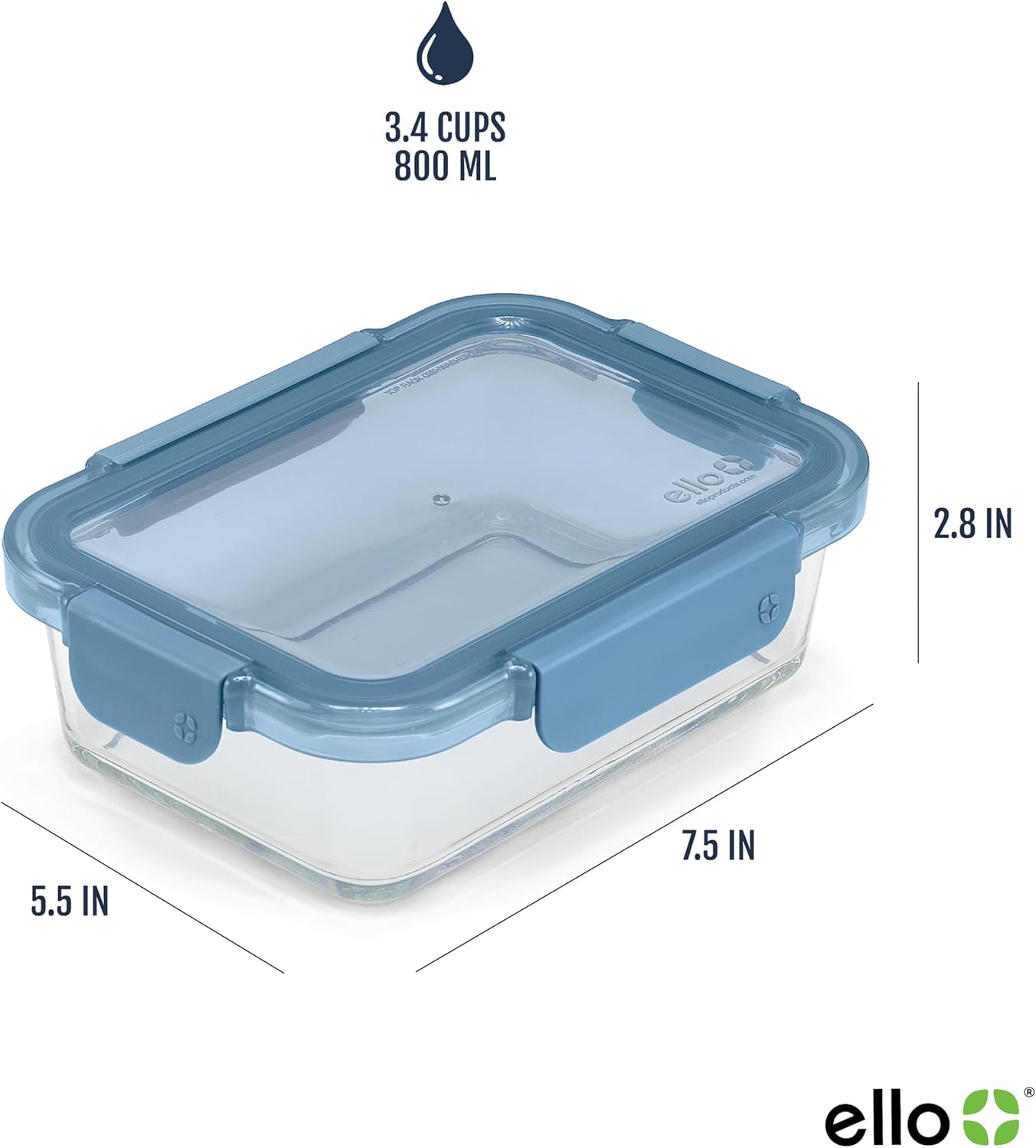 Ello Color Lock 3.4 Cup 10PC, 5 Pack Glass Meal Prep Sets Leak-Proof Glass Food Storage Containers with Airtight BPA-Free Plastic Lids, Dishwasher, Microwave, and Freezer Safe, Desert Festival