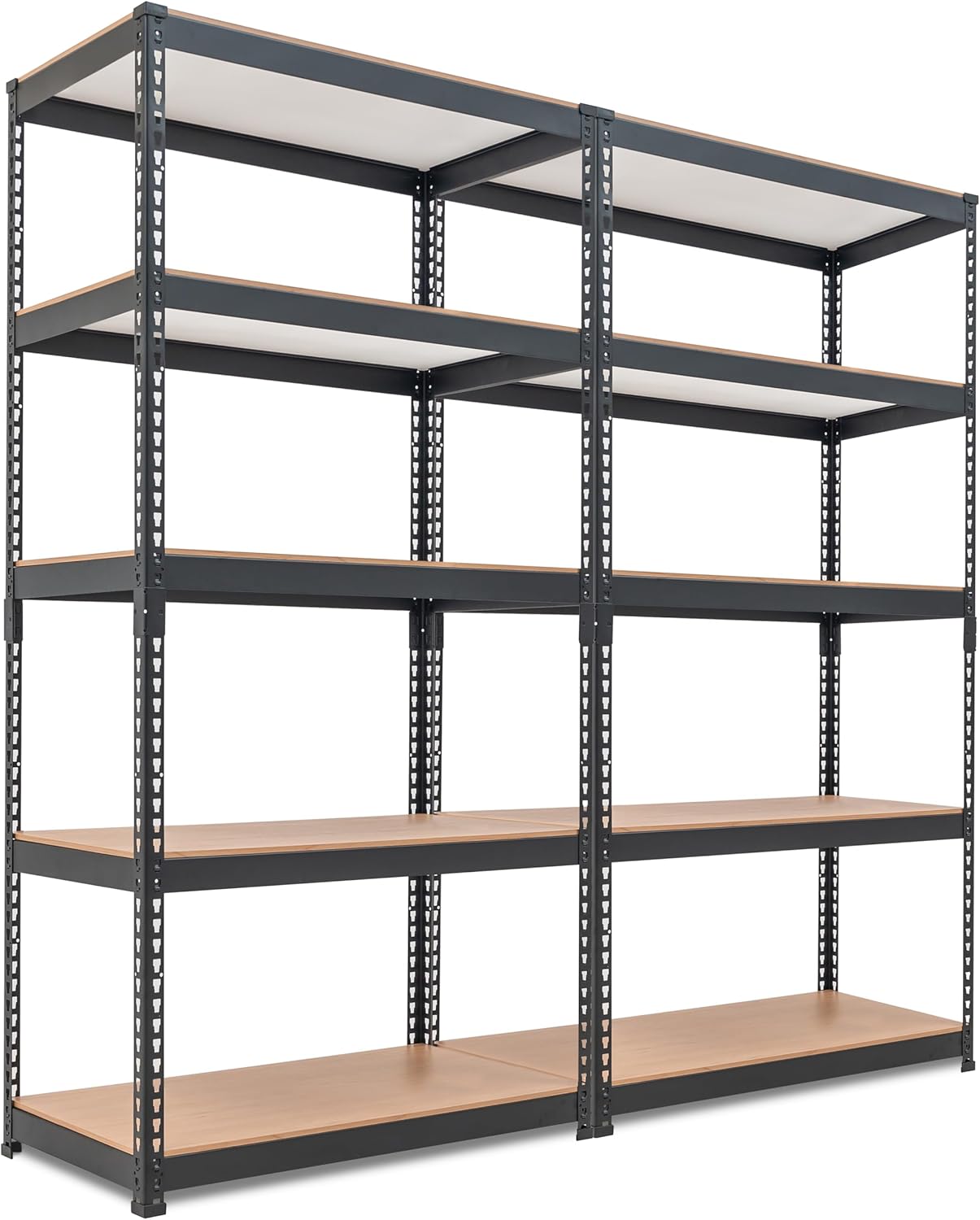 HOMEDANT 5 Tier Laminated Boltless Metal Shelving Unit Adjustable Garage Storage Utility Rack Heavy Duty Shelves Organization Multipurpose Shelf Warehouse Pantry Shed 35.9" W x 18.2" D x 71.3" H 2Pack