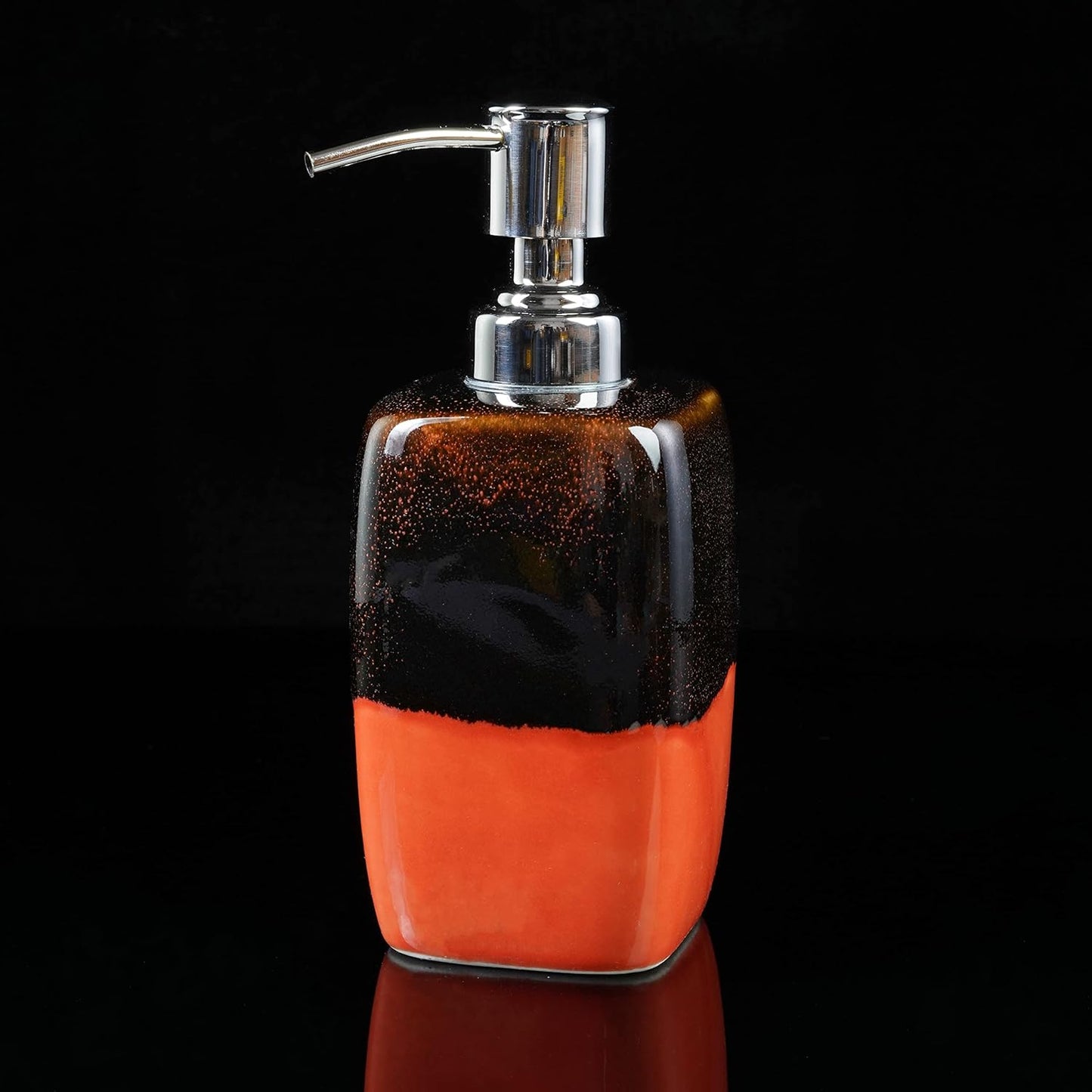 Handmade Ceramic Soap Dispenser Hand Painted Complete Bath Luxury Accessory Kitchen Bathroom Countertop Organizer Home Decoration 9.5 OZ Refillable Rust Proof Pump Lotion Liquid Soap Dispenser 6.5"