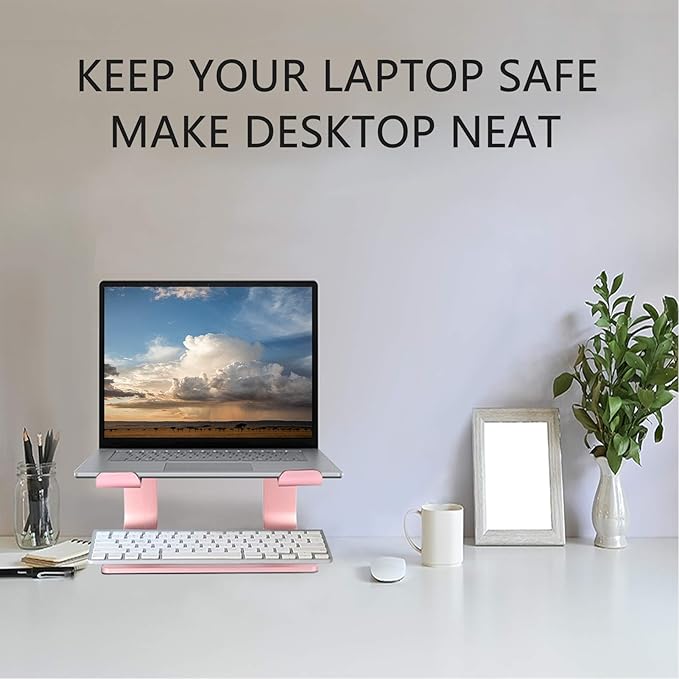 Urmust Laptop Stand for Desk - Ergonomic Computer Stand Riser Holder for MacBook Air Pro, Dell, HP, Lenovo, Samsung, Alienware Laptops 11-15.6" (Pink, Up to 15.6" Laptop)