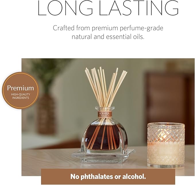 AGRARIA AirEssence Flower and Reed Diffuser Set, Handmade Sola Flower Botanical Home Fragrance Set, Scented Oil Reed Diffuser Gift for All Occasions