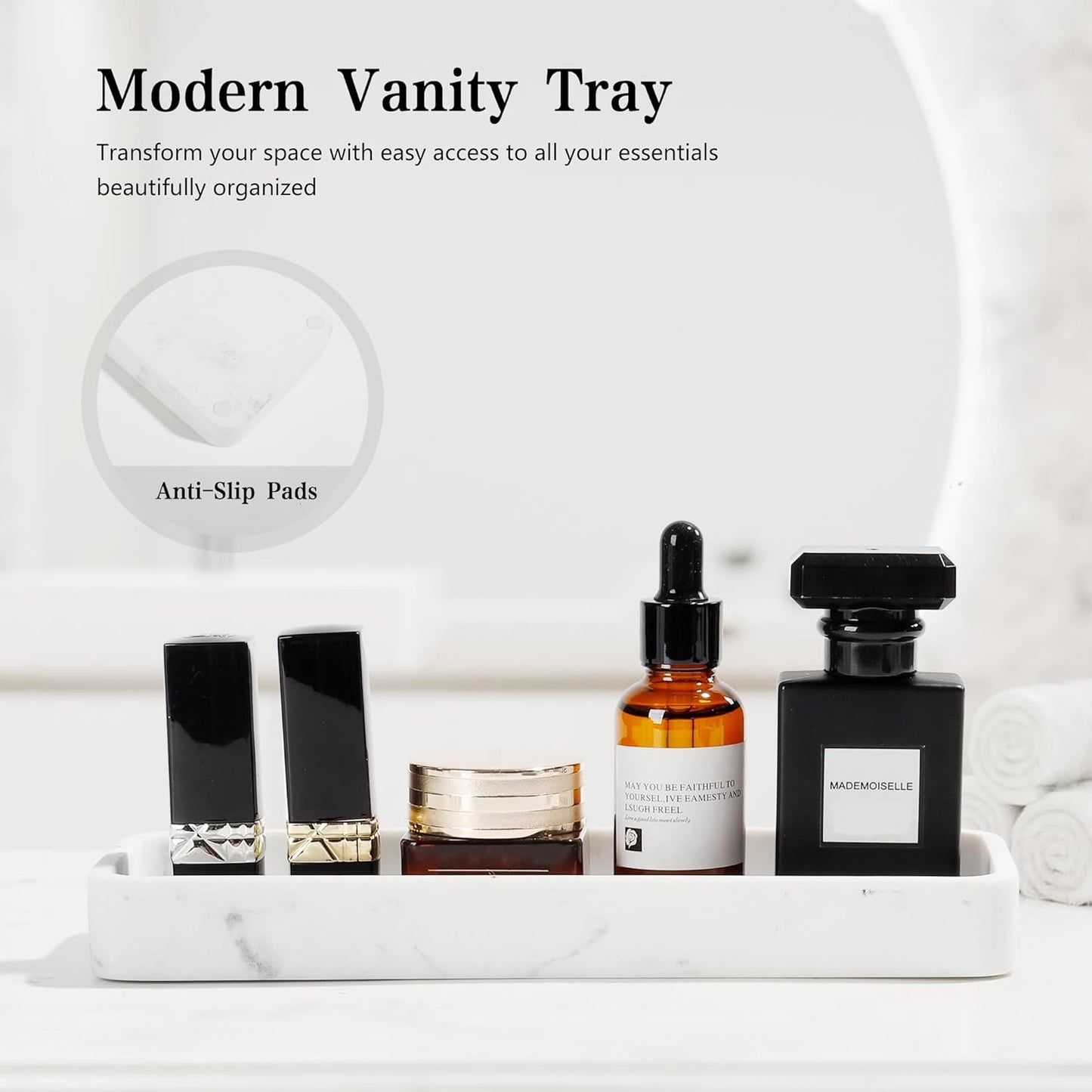 Bathroom Accessories Set, 4 Pcs Bathroom Accessory Set, Soap Dispenser, Toothbrush Holder, Qtip Holder Set, Bathroom Sets Complete, Bathroom Sink Set for Modern Home Decor, White