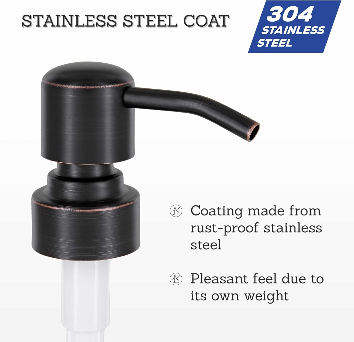 ALTGLAS Four Pack - 4X Stainless Steel Soap Dispenser Pump 'Zagreb' as Replacement for Liquid Hand Soap Bottles (Black Copper Oil-Rubbed) - Fits e.g. Jack Bottle