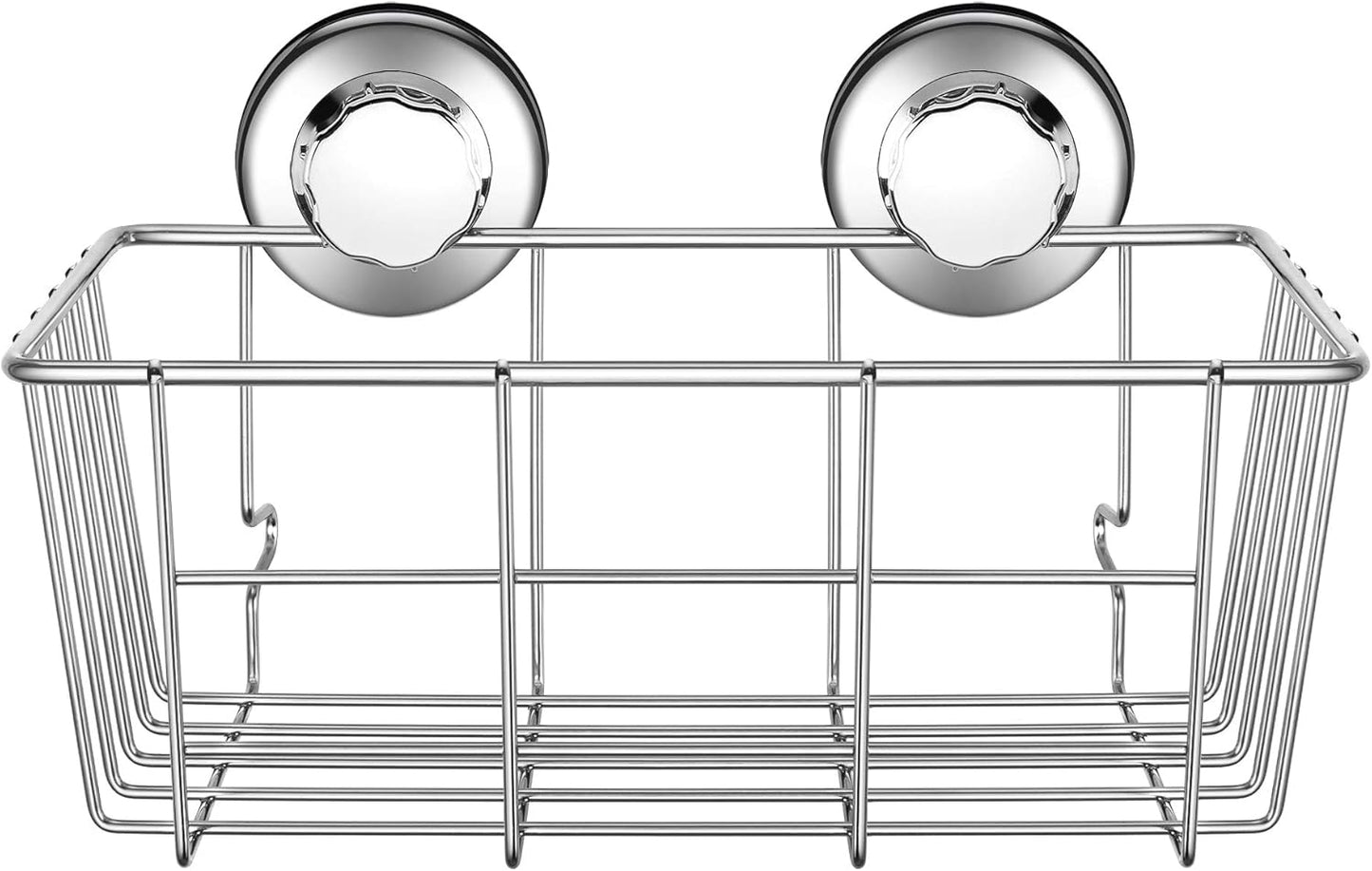 iPEGTOP Suction Cup Deep Shower Caddy Bath Organizer Wall Shelf for Large Shampoo Gel Holder Bathroom Accessories Storage -Rustproof 304 Stainless Steel, 2-Pack