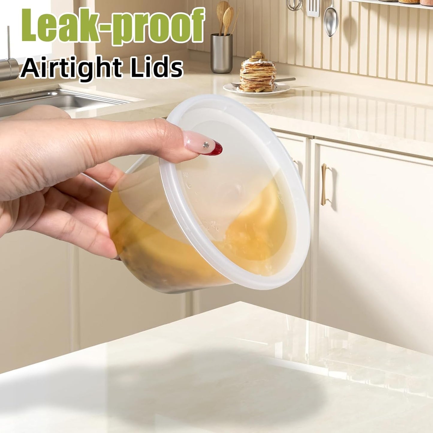 EASYTRIP [60 sets] 8oz Deli Containers with Lids，Food Storage Container with airtight lid，Plastic Soup Containers with Lids Meal Prep/BPA Free/Freezer Safe/Dishwasher Safe/Microwave Safe/Stackable