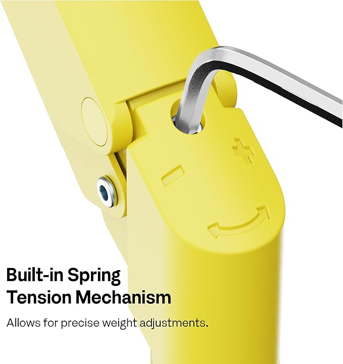 Pixio PS1S Wave Yellow Single Monitor Arm Stand Desk Mount - Fits up to 32 inches Monitors and up to 19.8lbs. VESA Compatibility and Integrated Cable Management