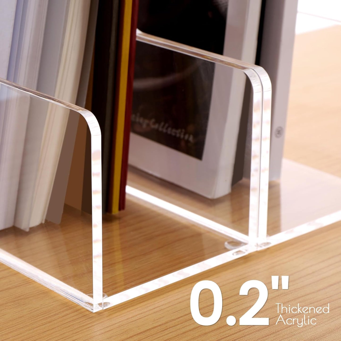 SANRUI Acrylic Magazine File Holders, Classroom Organization and Storage, Clear Bookend File Sorter, Desktop File Organizer 2-Pack