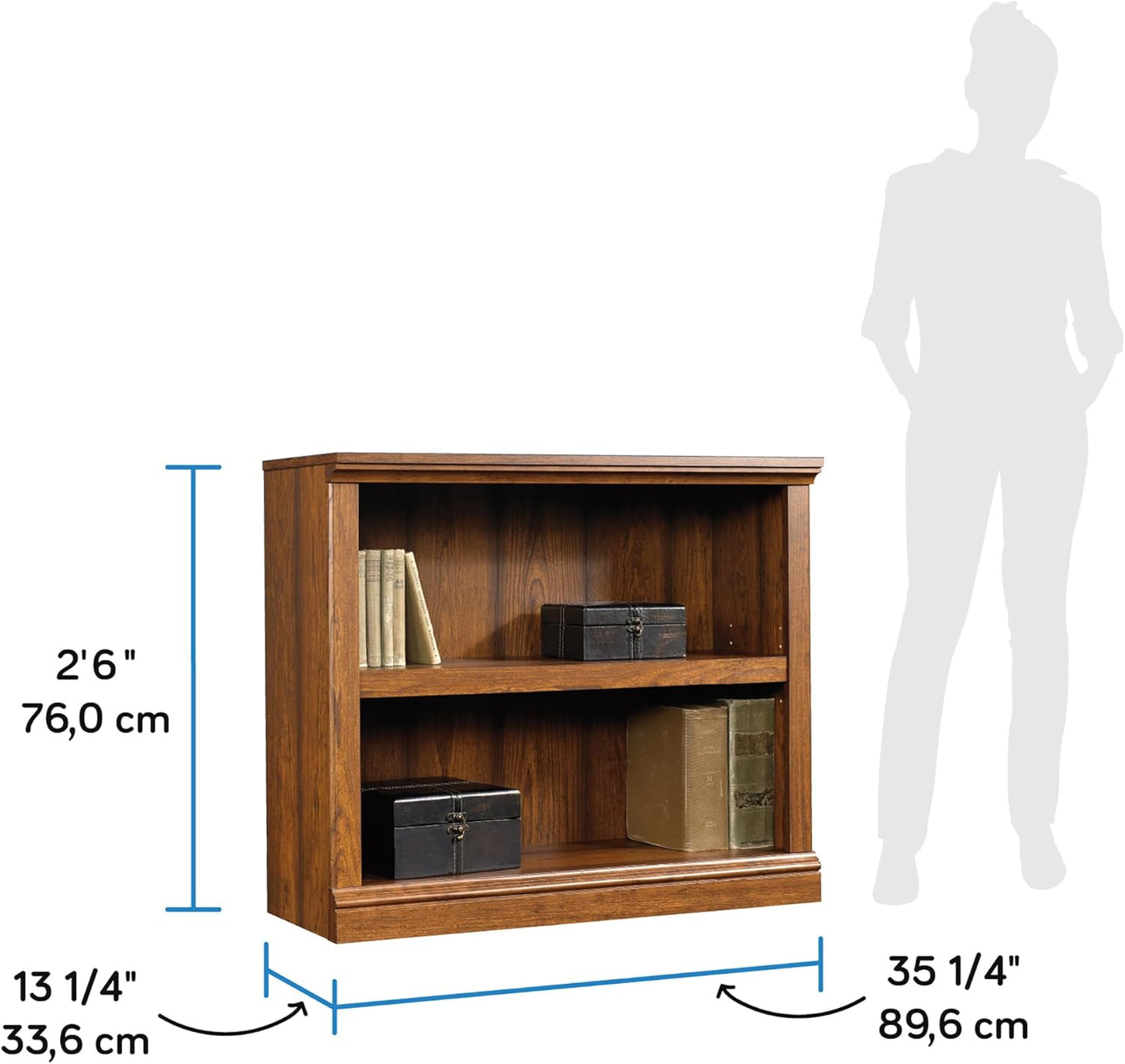 Sauder Miscellaneous Storage 2-Shelf Bookcase/ Book Shelf, Washington Cherry finish
