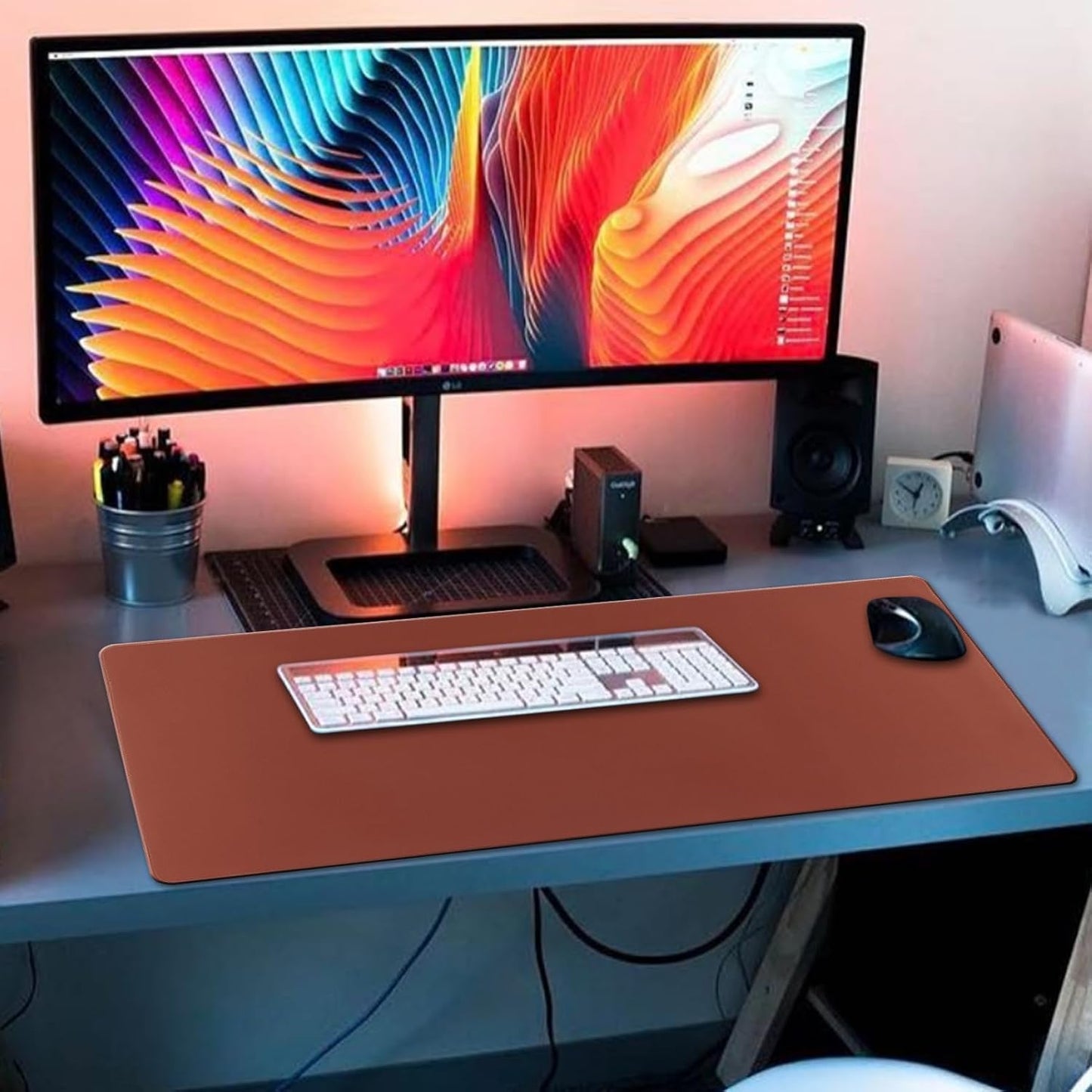 XXL Gaming Mouse Pad 35.4x15.7 Professional Large Mouse Pad & Computer Game Mouse Mat-90x40 Brown