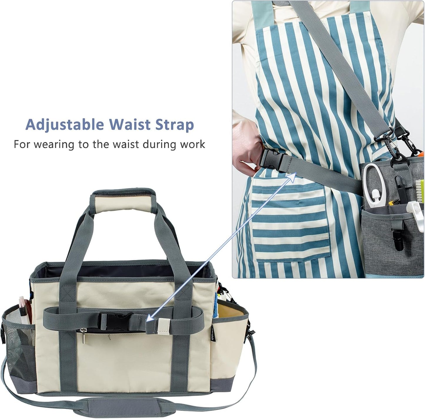 Cleaning Caddy for Cleaning Suppliers Organizer with Pockets for House Cleaning Essentials, Cleaning Organizer, Wearable Cleaing Bag Tote, Storage Caddy for Housekeeping