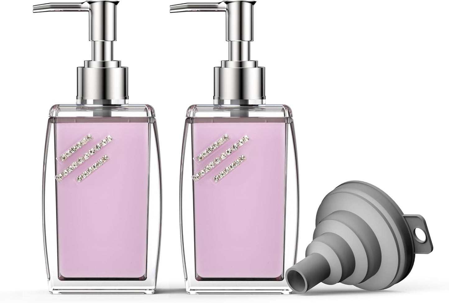 Purple Soap Dispenser with Refillable Plastic Pump for Bathroom Sink or Kitchen Counter, Ideal for Hand Soap, Liquid Soap, Dish Soap, or Lotion Use