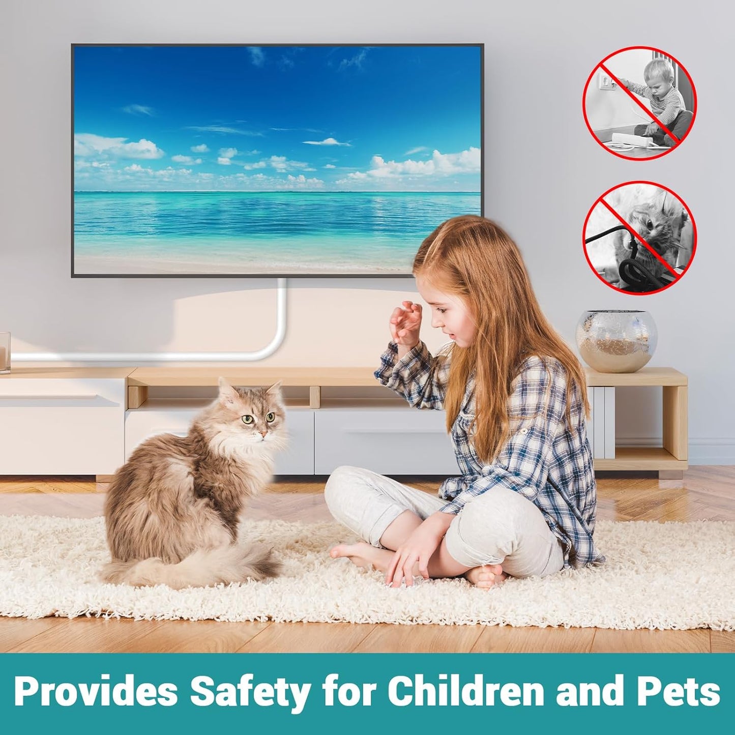 78 Inch Self-Adhesive TV Cable Hider, Home Audio Flexible Wire Cord Management, RG6 Coaxial Cable Raceways, HDMI Cable Cord Hider, White (2m)