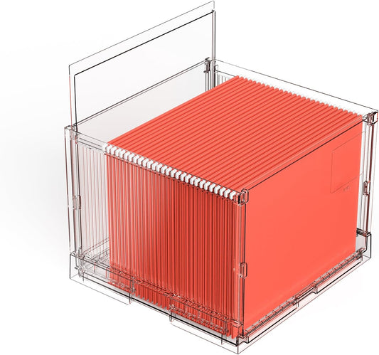 UMAIL File Box,Hanging File Organizer,Portable Storage Bins with Lids,Letter-size File Holder File Cabinet for Office/Home/Decor No Folders(1pack