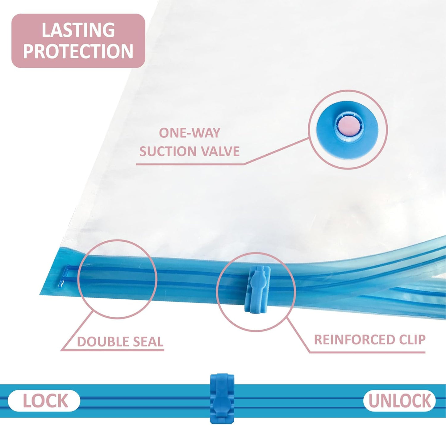 6 Pack XXL Jumbo Vacuum Storage Bags, Extra Large Vacuum Seal Bags for Comforters, Bedding, Blanket Storage, Giant Space Saver Bags for Huge Stuffed Toy (47.2x35 in)