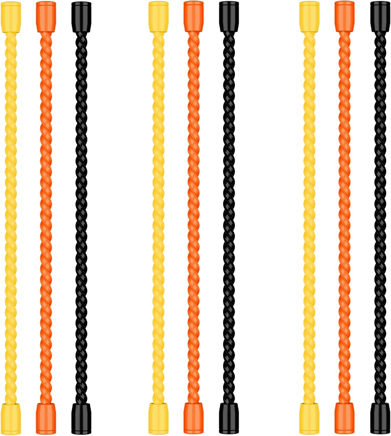 9 Pack 6-Inch Silicone Cable Ties - Reusable, Bendable Rubber Twist Ties to Organize & Bundle Cords, Wires (3 Colors)