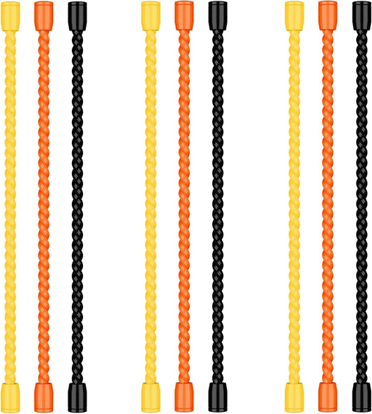 9 Pack 6-Inch Silicone Cable Ties - Reusable, Bendable Rubber Twist Ties to Organize & Bundle Cords, Wires (3 Colors)