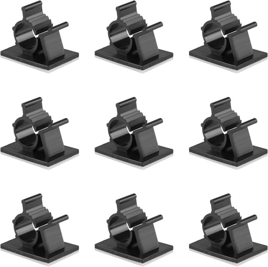 GWHOLE 60Pcs Adhesive Cable Clips, Adjustable Cable Cord Organizer Wire Management Clip 3m Wire Holder for Car Office and Home, Black