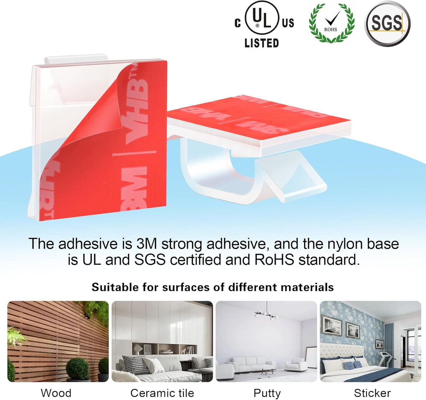 120PCS XHF Adhesive Cable Wire Clips Clear, Cable Holder Staples Outdoor Cable Management Wire Organizer Cord for Under Desk, Car, Wall, TV PC Ethernet Cable