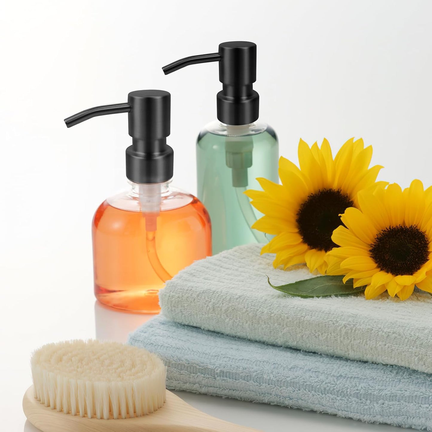 2 pcs 304 Stainless Steel Soap Dispenser Pump - Standard 28/400 Thread Replacement for Hand Soap Lotion Bottles